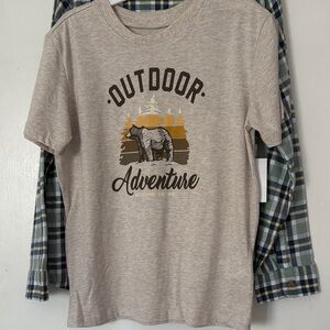 8 Boys Outdoor Adventure Kids T-Shirt - tan